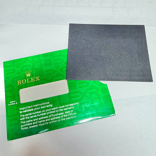 ROLEX Green Warranty Card Holder with Black Insert 5.25x4 inches