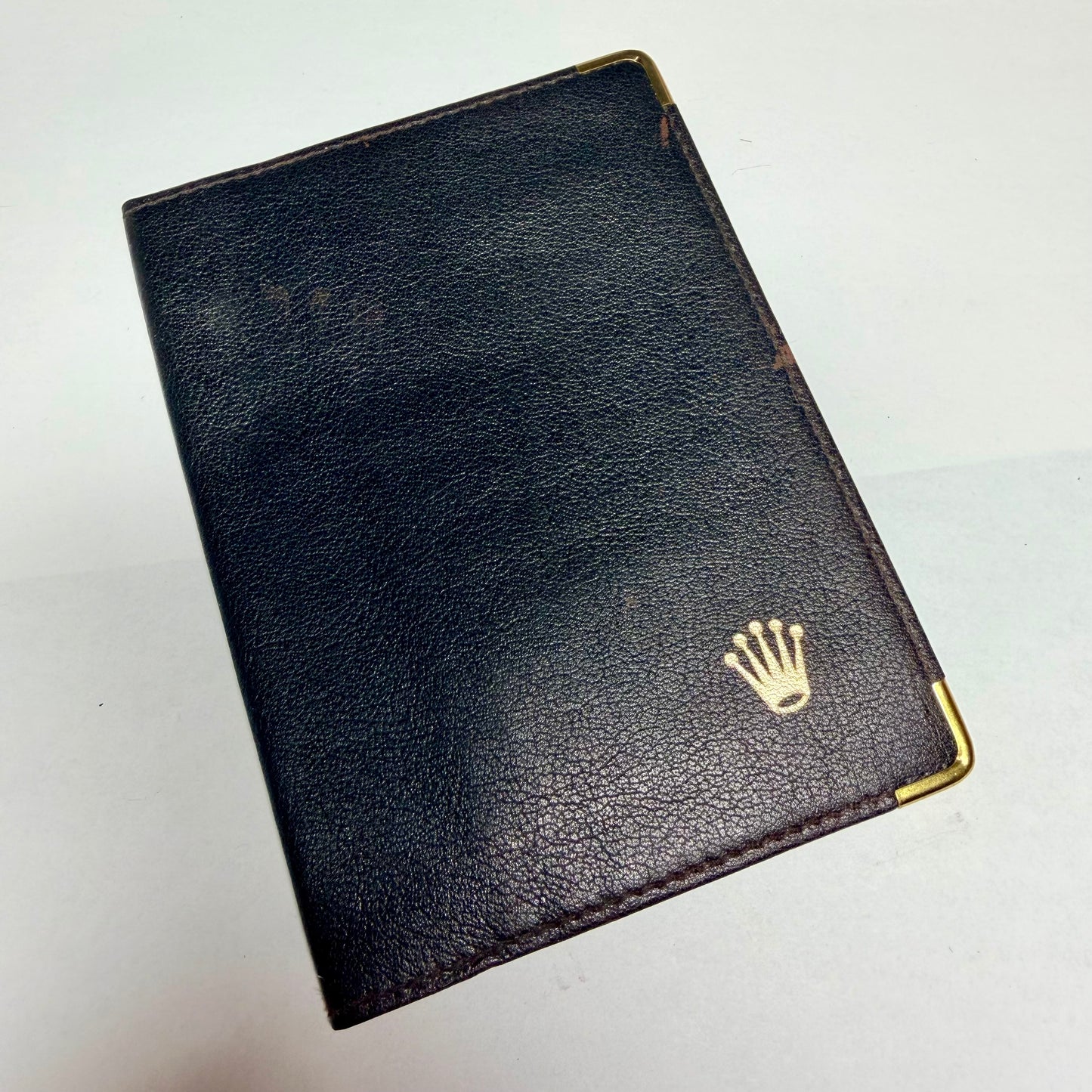 ROLEX Black Genuine Leather Passport Holder 5.60x4.10 inches