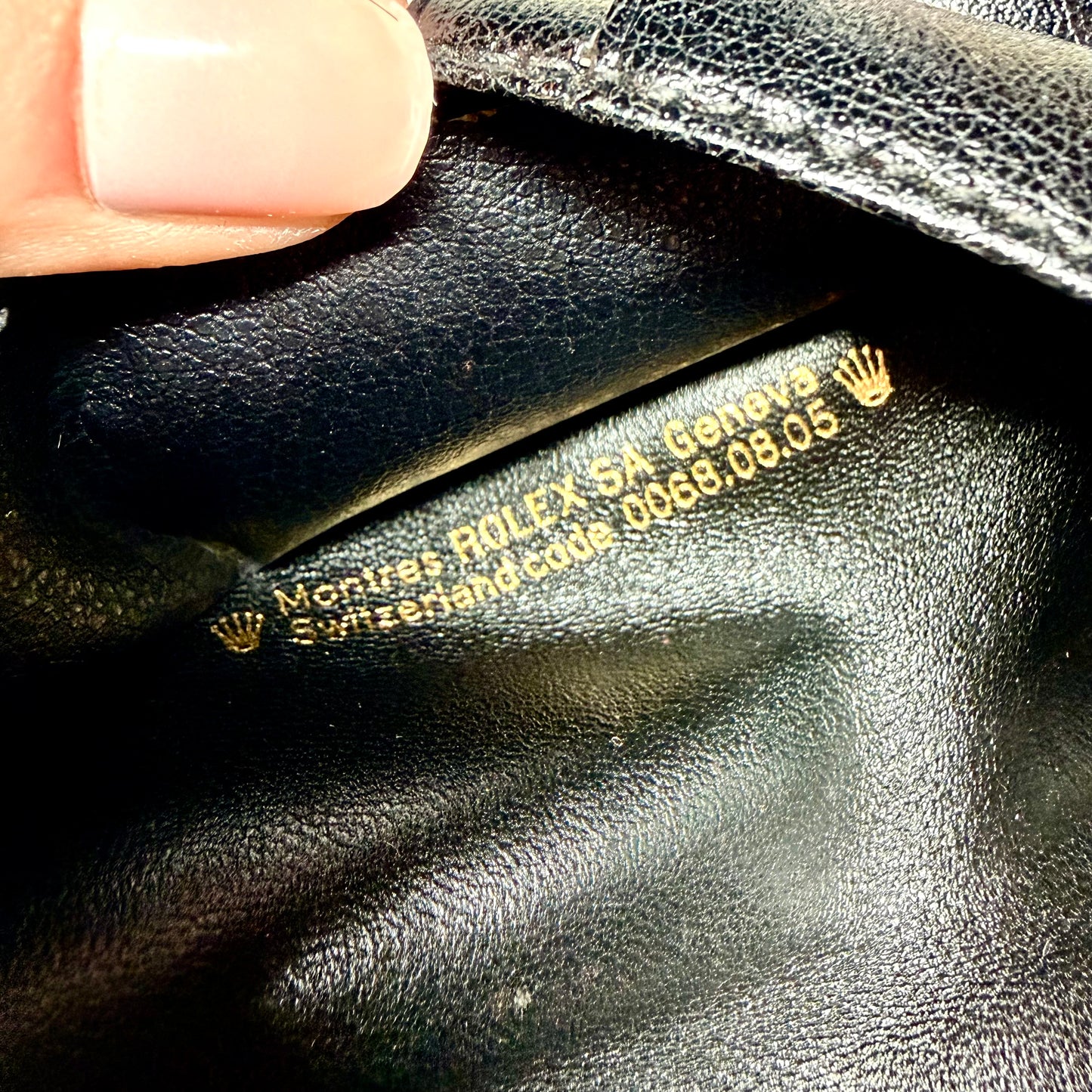 ROLEX Black Genuine Leather Passport Holder 5.60x4.10 inches