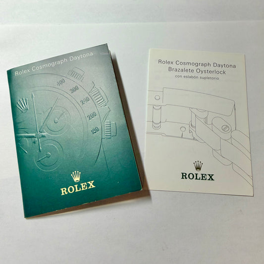 ROLEX Cosmograph Daytona Green Booklet 2000 Spanish 4.75x3.5 inches