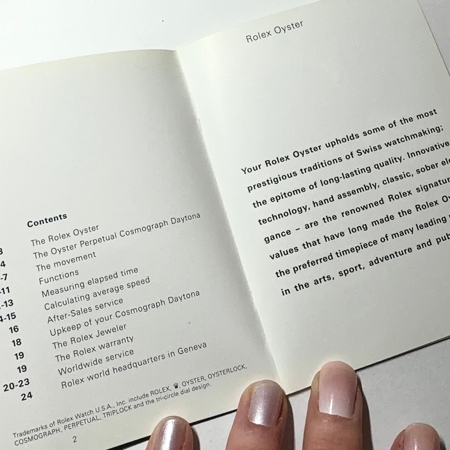 ROLEX Cosmograph Daytona Green Booklet 2000 English 4.75x3.5 inches