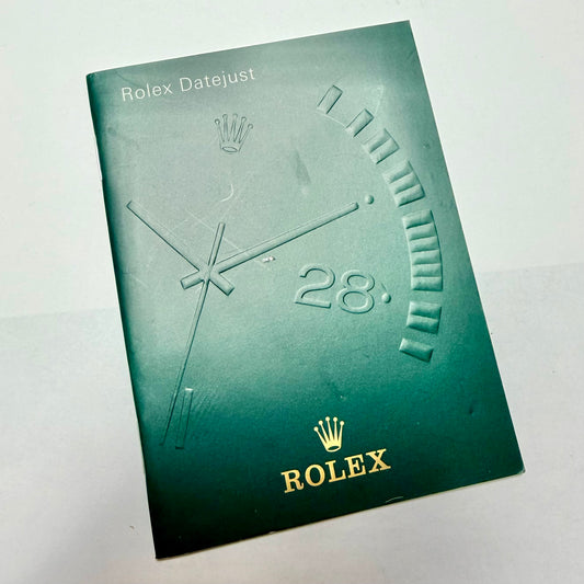 NEW Old Stock ROLEX Datejust Green Booklet 1999 Italian 4.75x3.5 inches