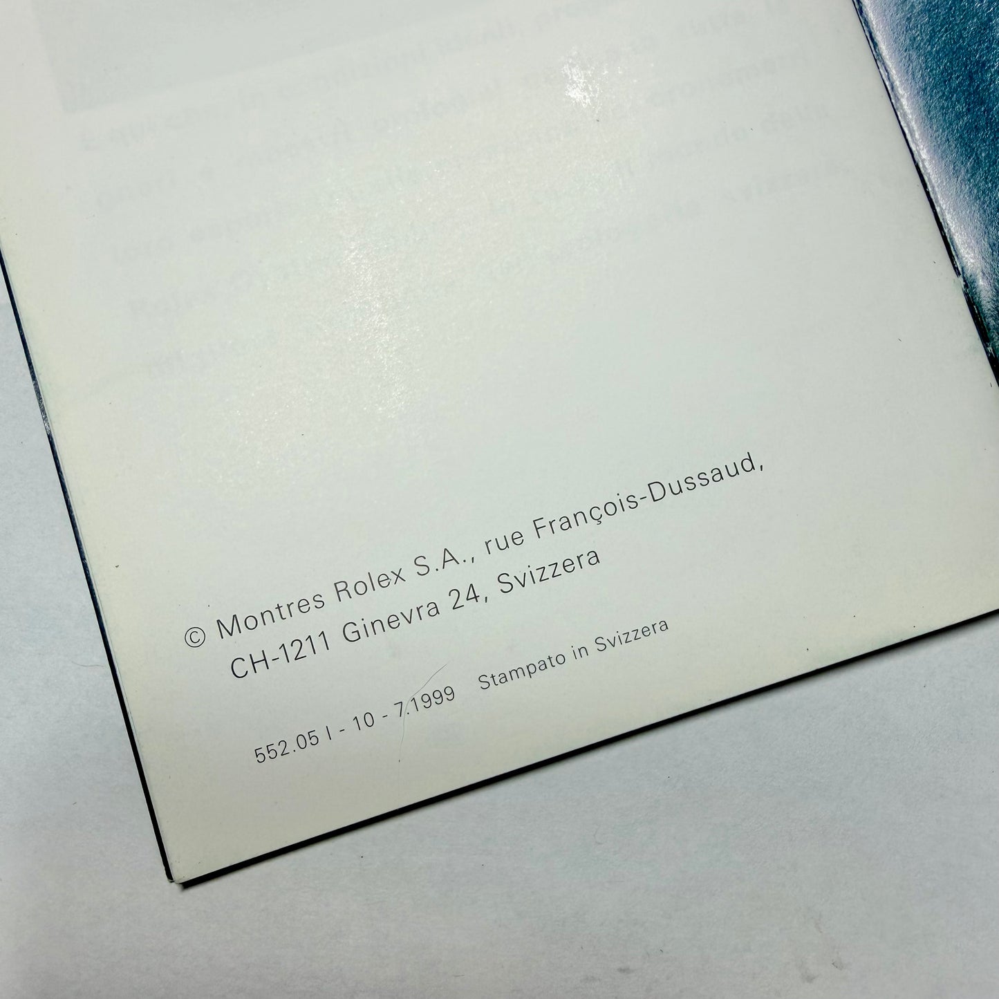 NEW Old Stock ROLEX Datejust Green Booklet 1999 Italian 4.75x3.5 inches