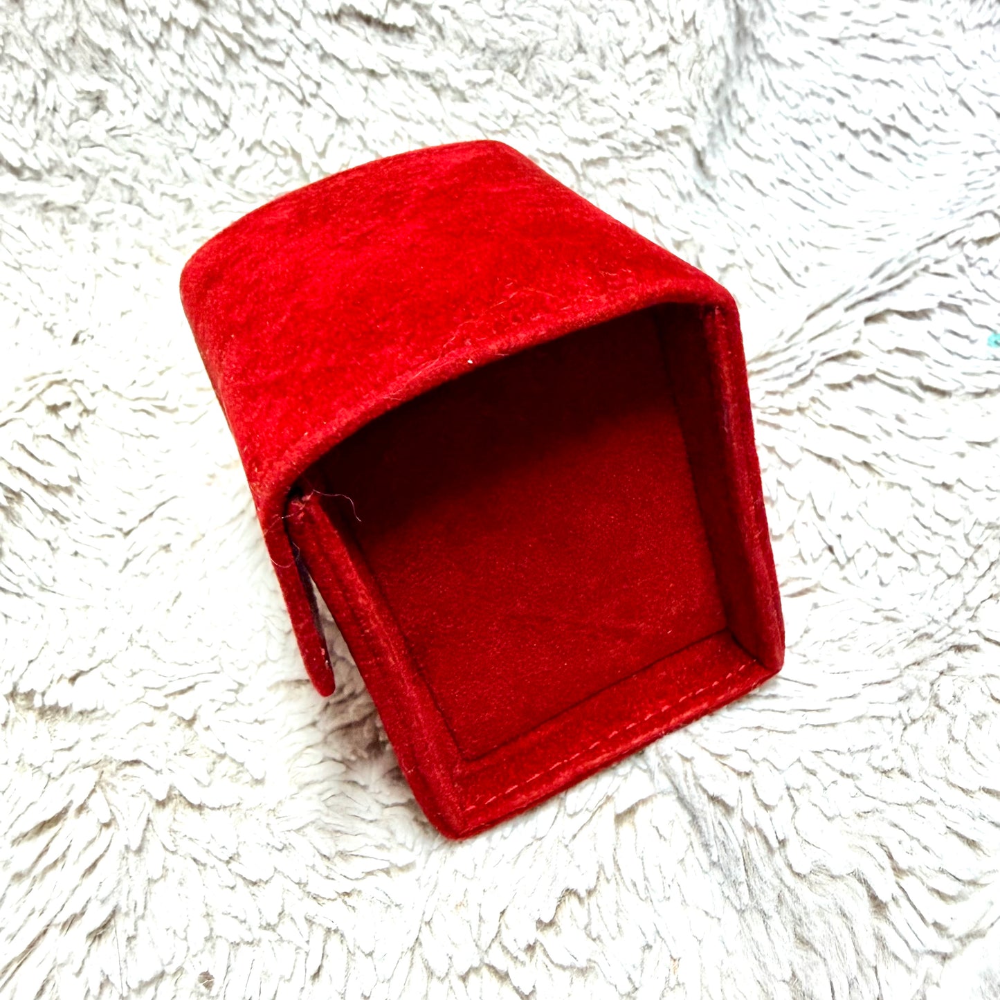 CARTIER Red Faux Suede Jewelry/Watch Travel Case/Pouch with Pillow 3x3x2.75 inches