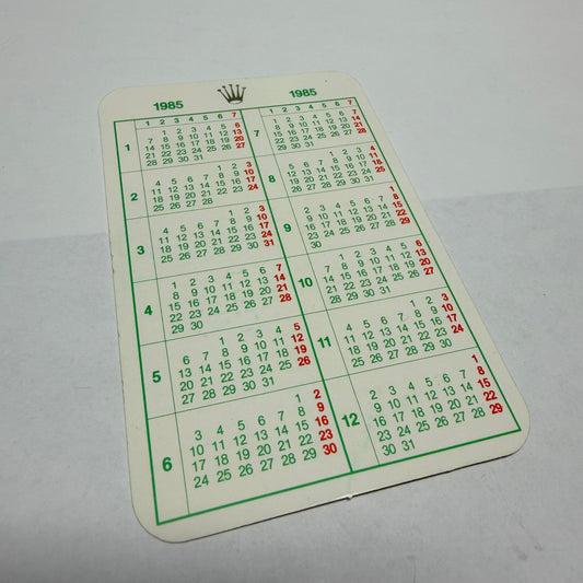 ROLEX Calendar 1985 year