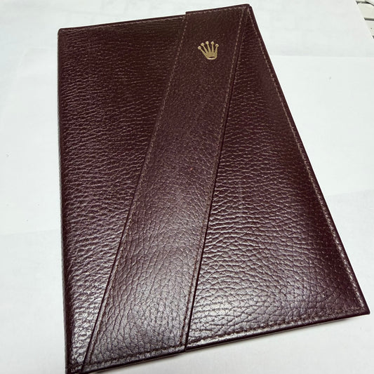 NEW Old Stock Full Pages ROLEX Dark Brown Leather Notebook 8x5.30 inches