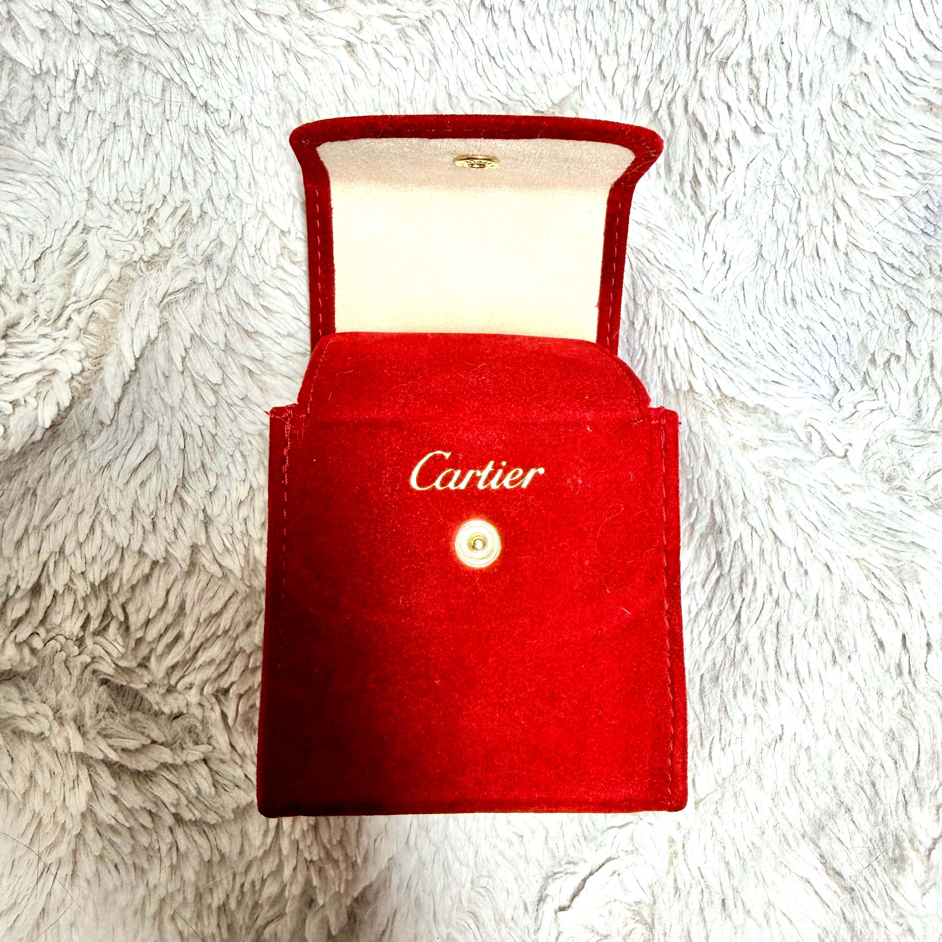 CARTIER Red Faux Suede Jewelry/Watch Travel Case/Pouch with Pillow