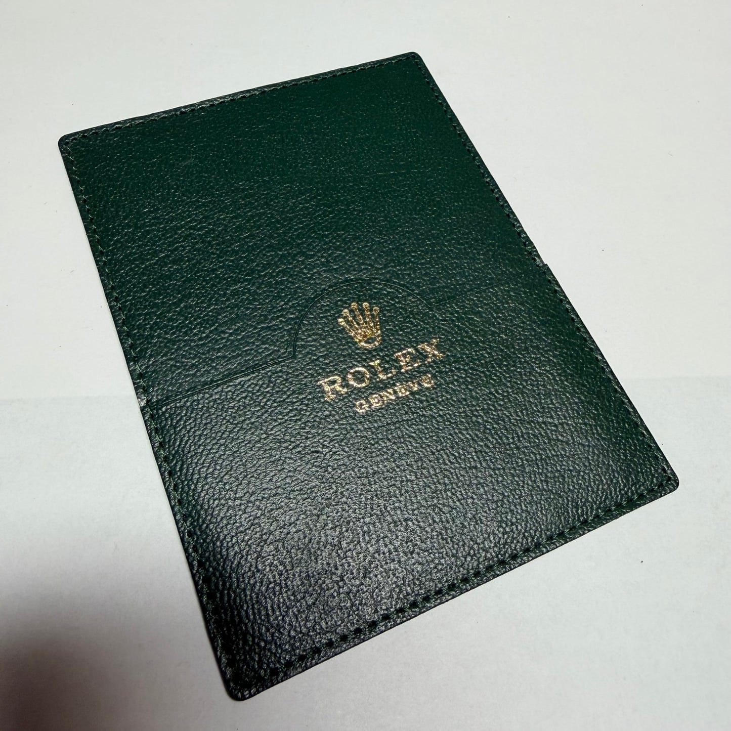 ROLEX Green Genuine Leather Card/Calendar/Booklet Holder w/ Translation Booklet 4.75x3.5 inches