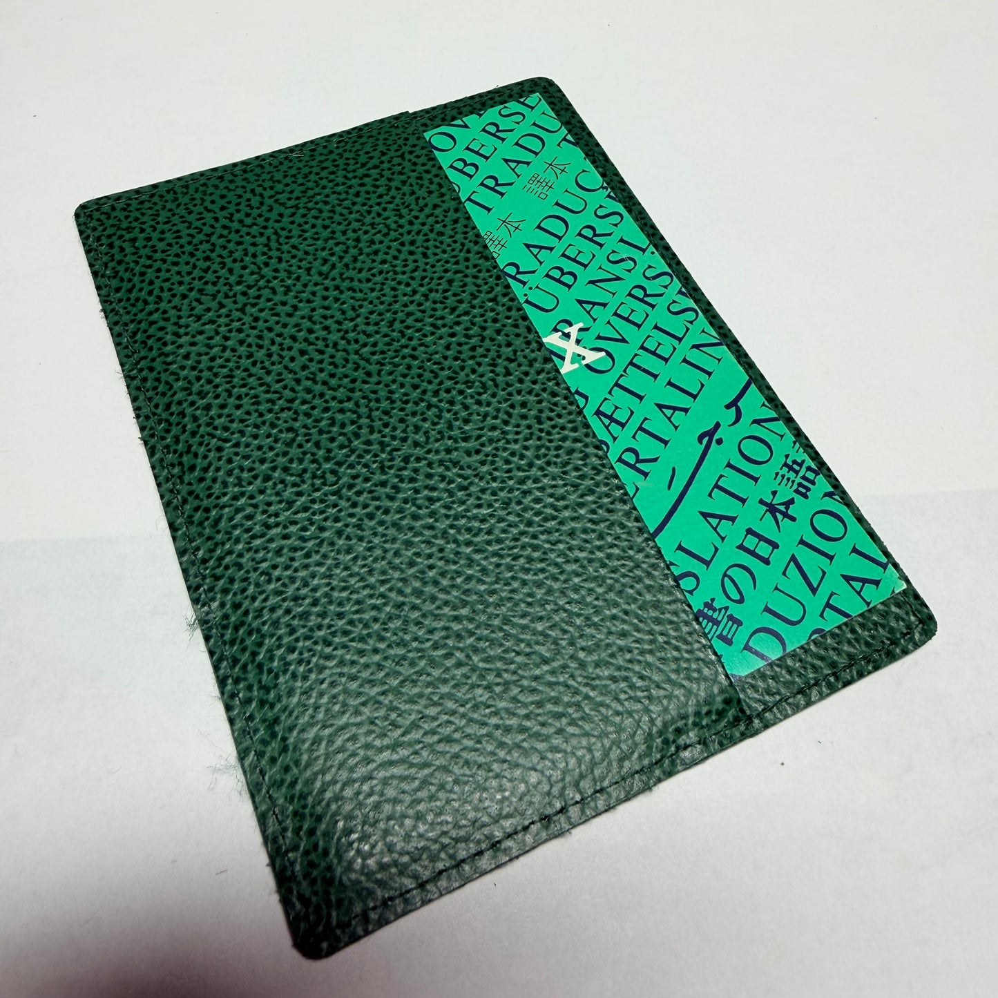 ROLEX Green Genuine Leather Card/Calendar/Booklet Holder w/ Translation Booklet 4.75x3.5 inches