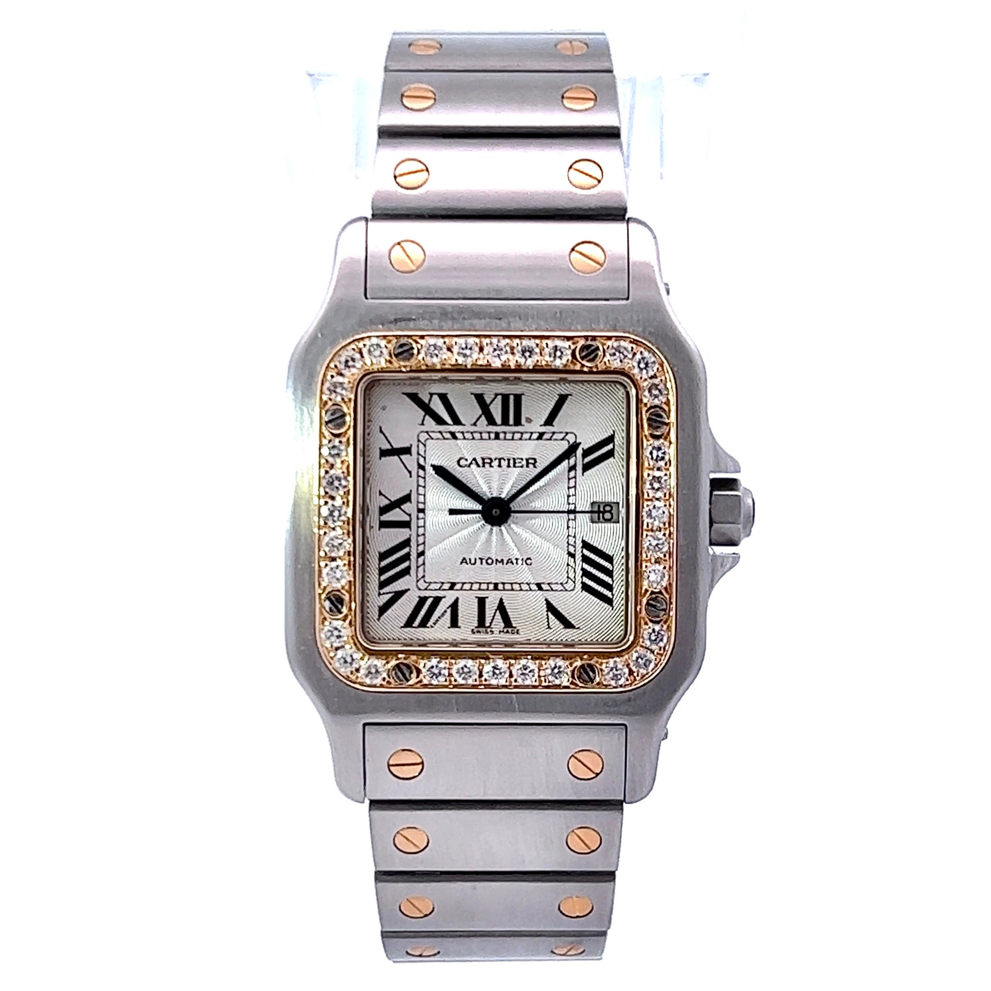 CARTIER SANTOS GALBEE 29mm Automatic 2 Tone 0.75TCW DIAMOND Watch