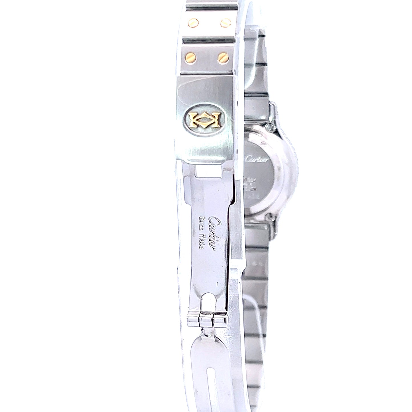 CARTIER SANTOS OCTAGON 25mm Automatic 2 Tone 1.5TCW DIAMOND Watch 