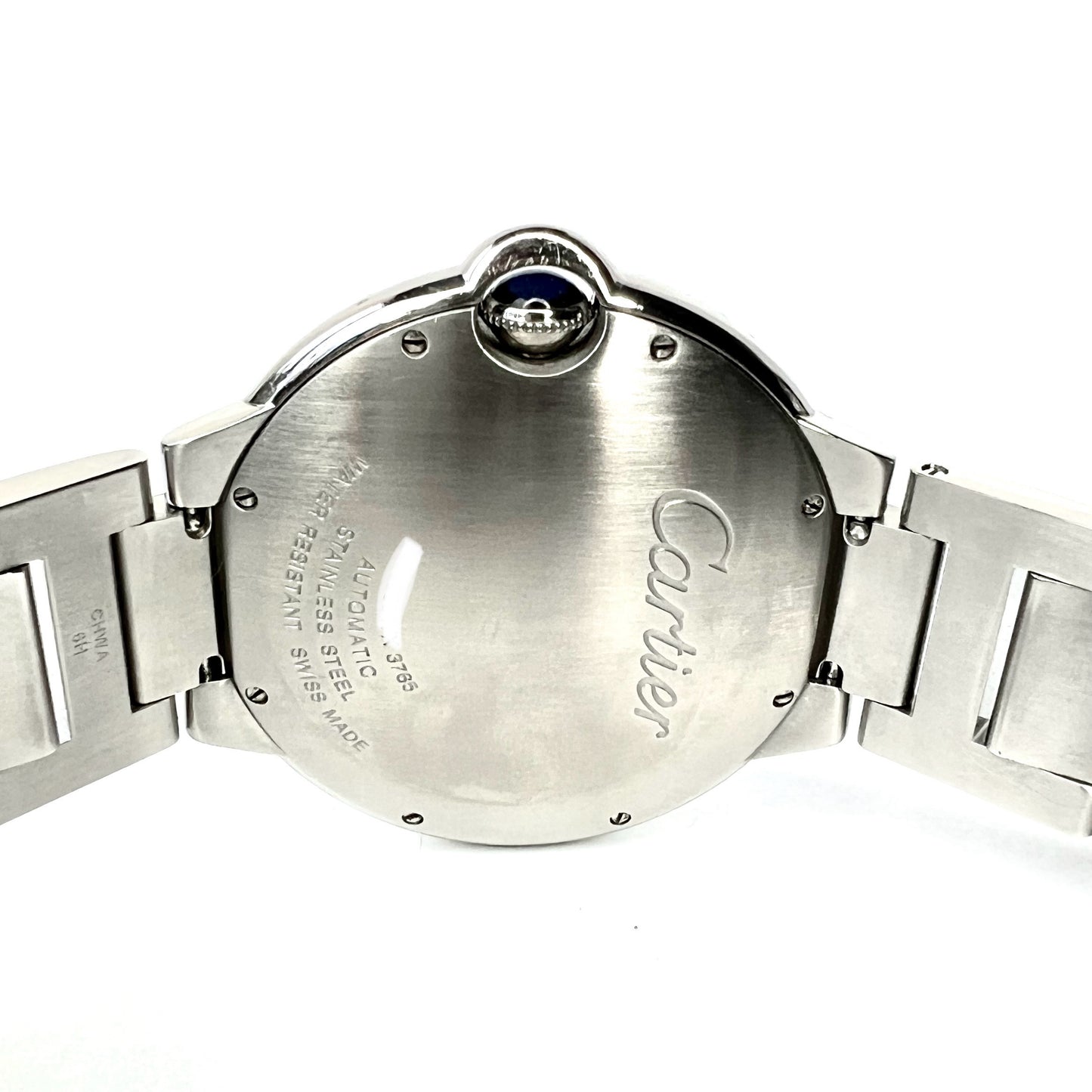 CARTIER BALLON BLEU 3765 42mm Automatic Steel 2.49TCW DIAMOND Watch