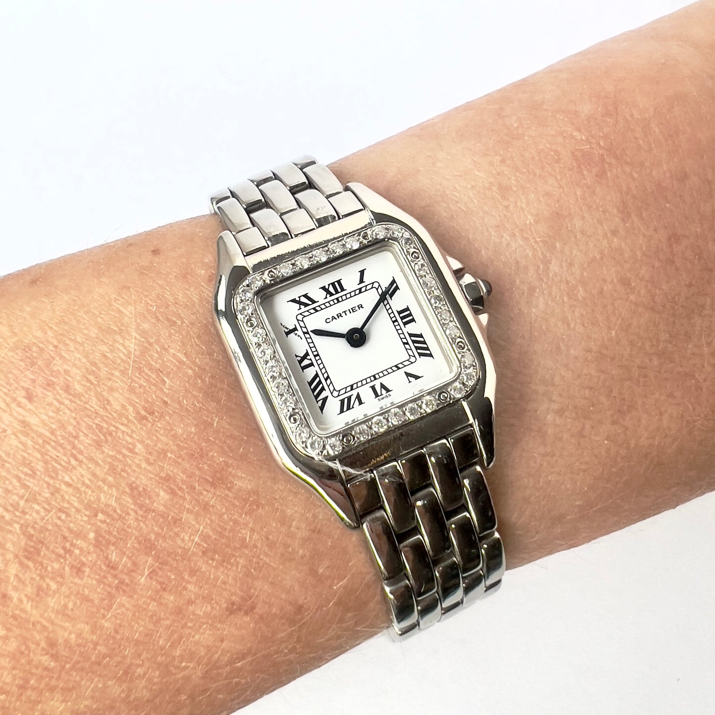 CARTIER PANTHERE 23mm Quartz Steel 0.32TCW DIAMOND Watch