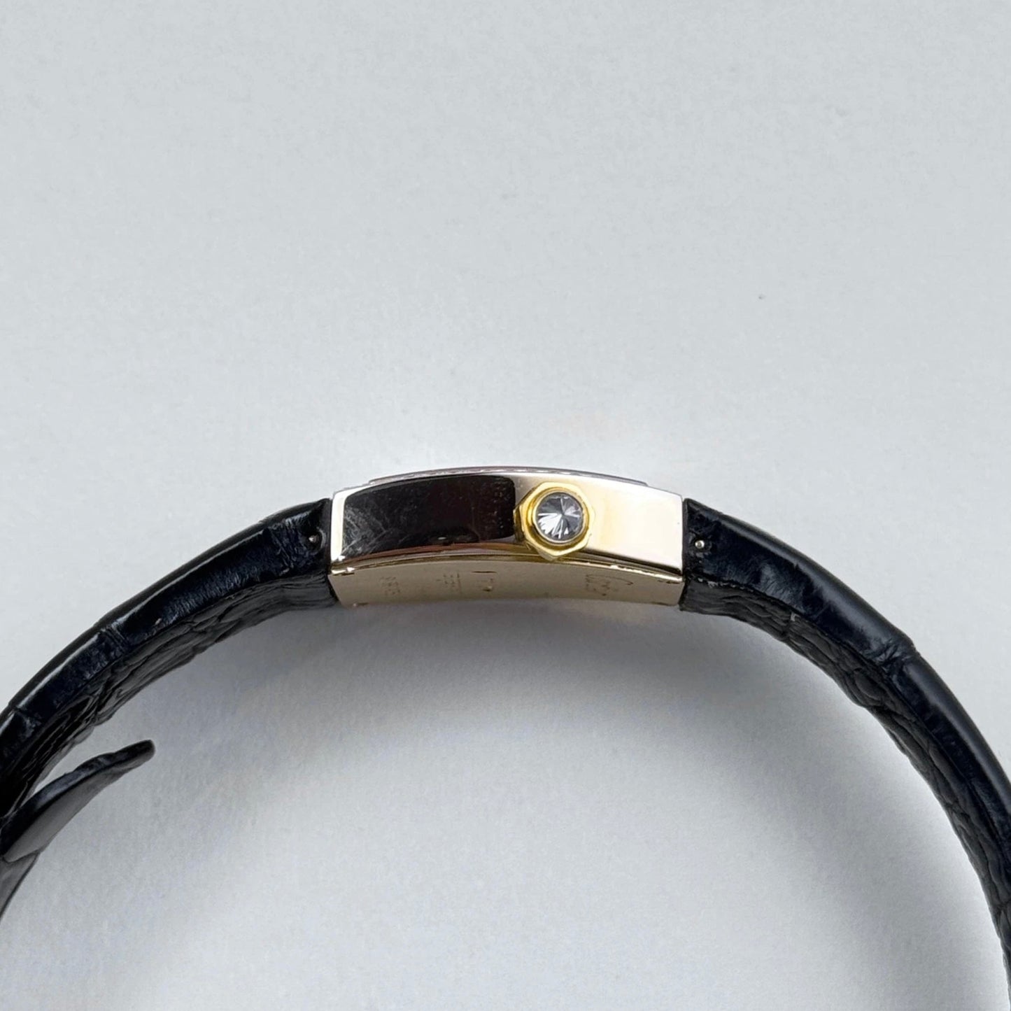 CARTIER LA DONA Quartz 22mm 18K Rose Gold ~1TCW Diamond Watch Burgundy Band Silver Dial