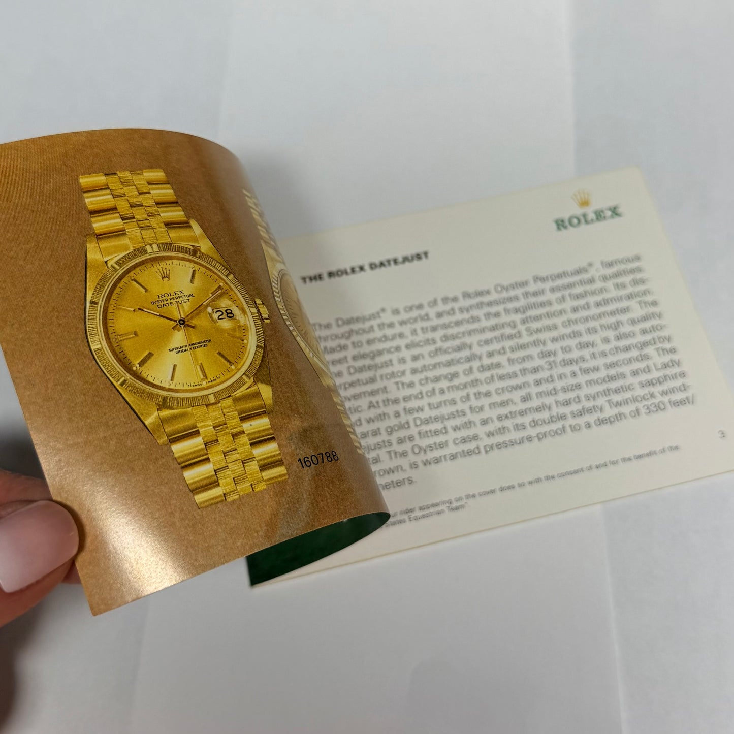 ROLEX Datejust Booklet 1988 English