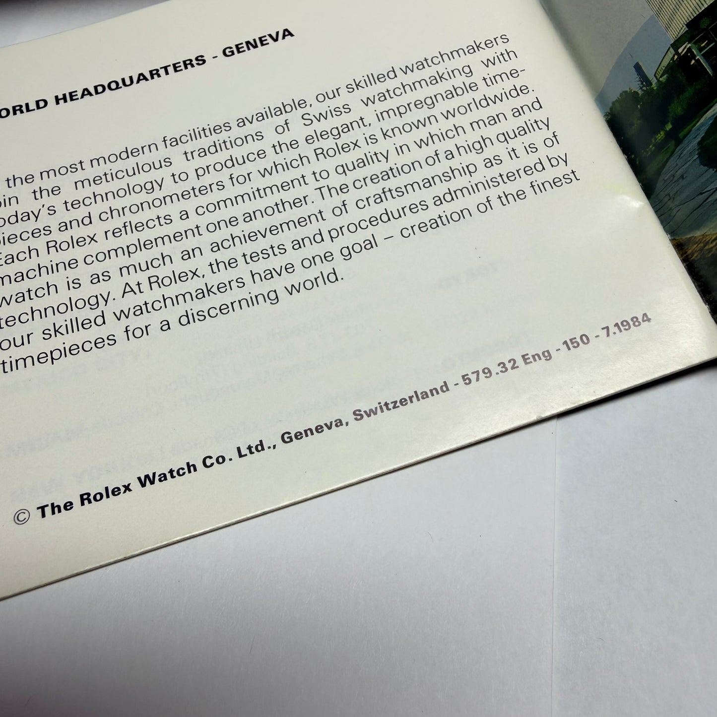 ROLEX Oyster Booklet 1984 English