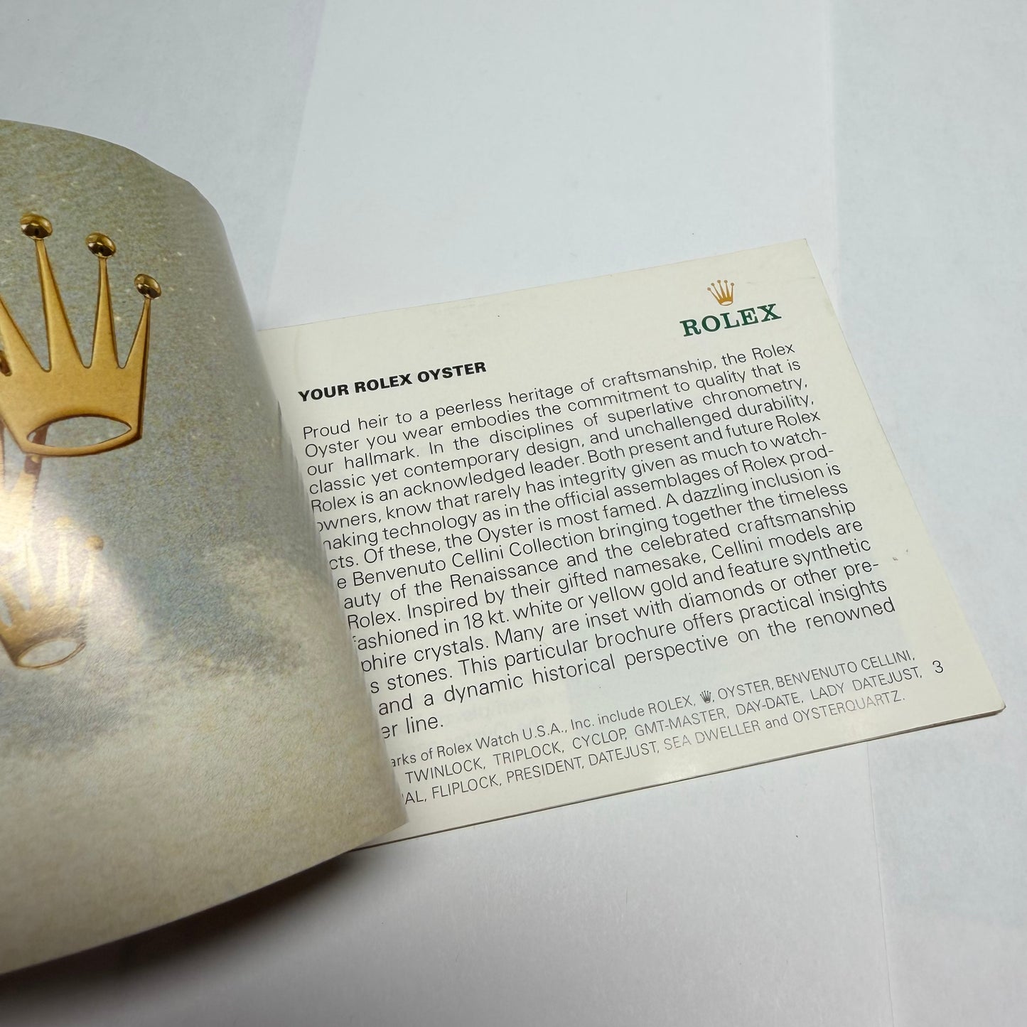 ROLEX Oyster Booklet 1988 English