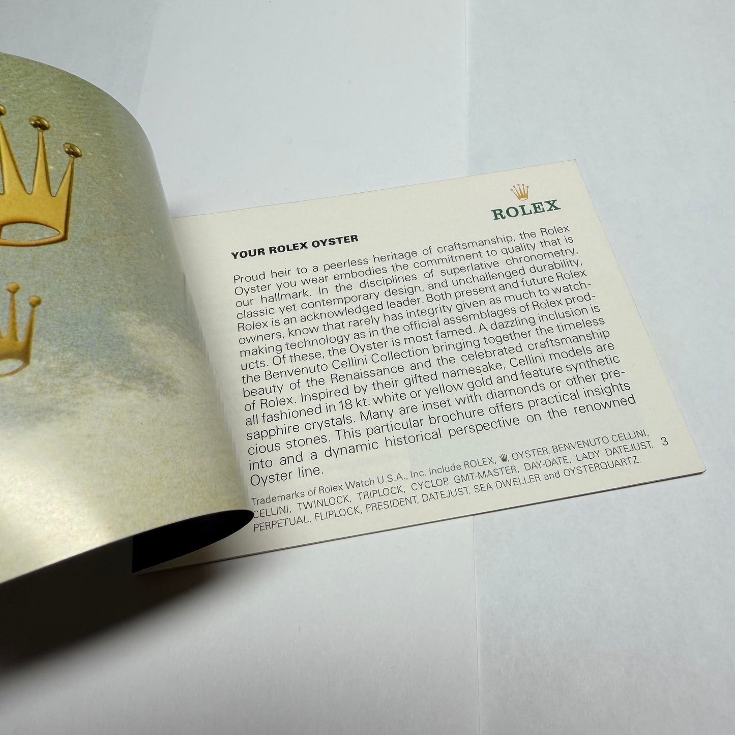 ROLEX Oyster Booklet 1989 English