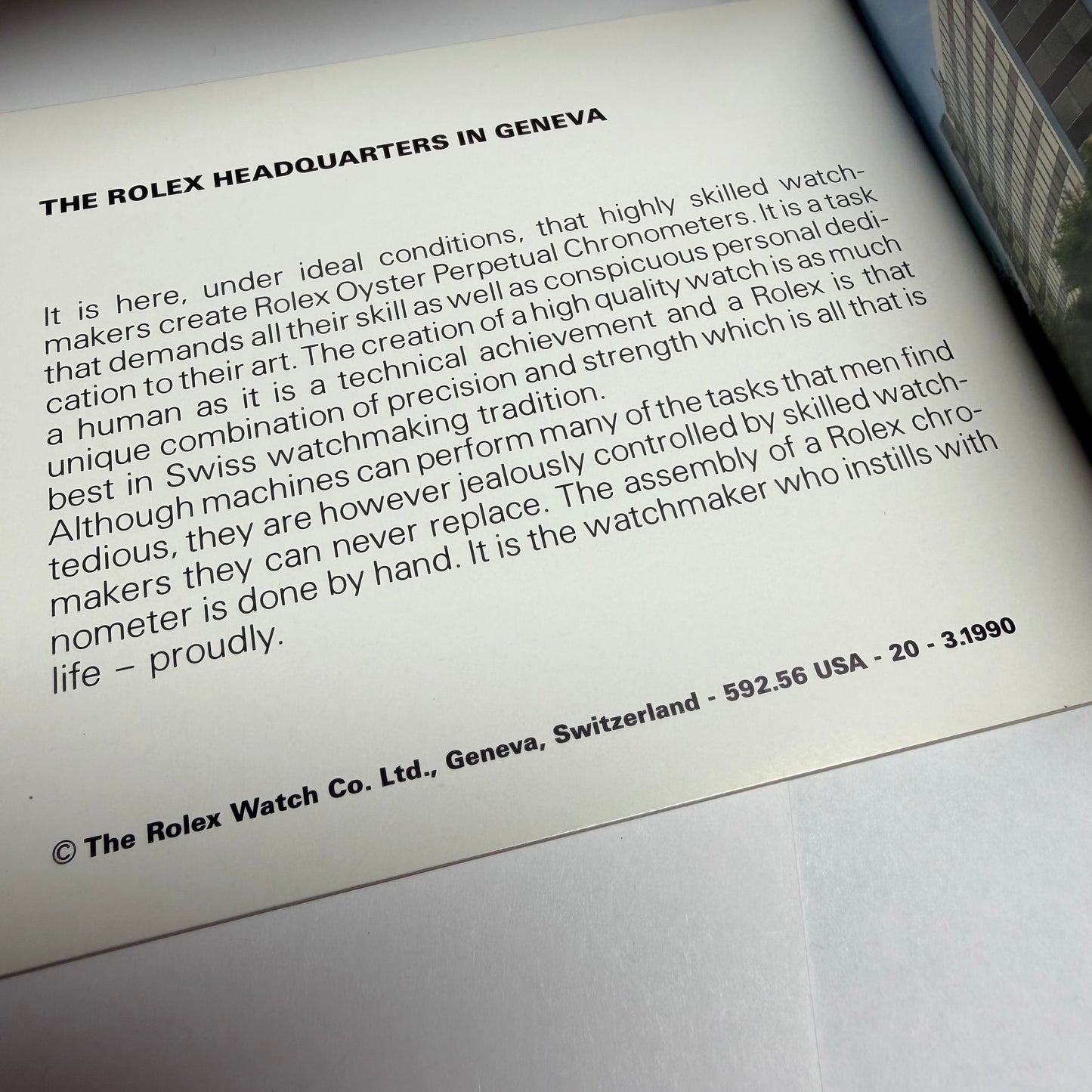 ROLEX Day-Date Booklet 1990 English