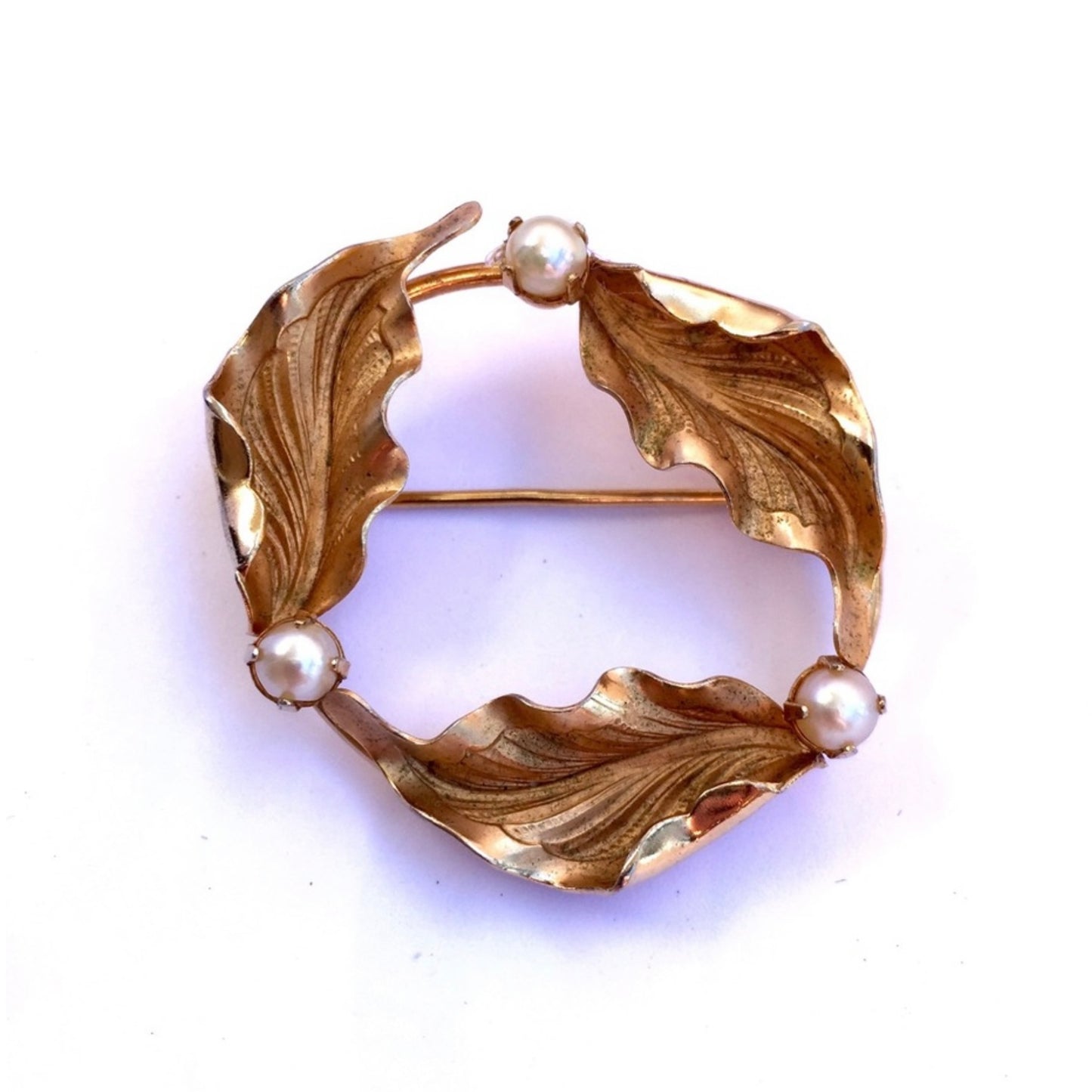 WINARO 12K Gold Filled Pearl Pin Brooch