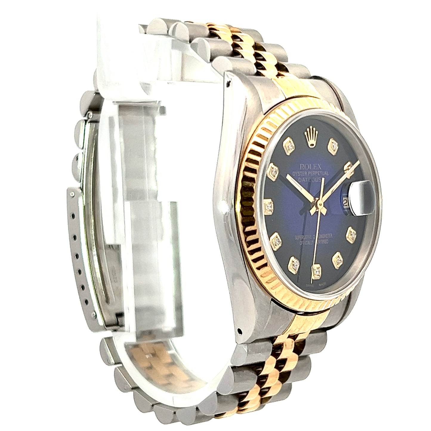 ROLEX Oyster Perpetual DATEJUST Automatic 36mm 2 Tone Diamond Watch