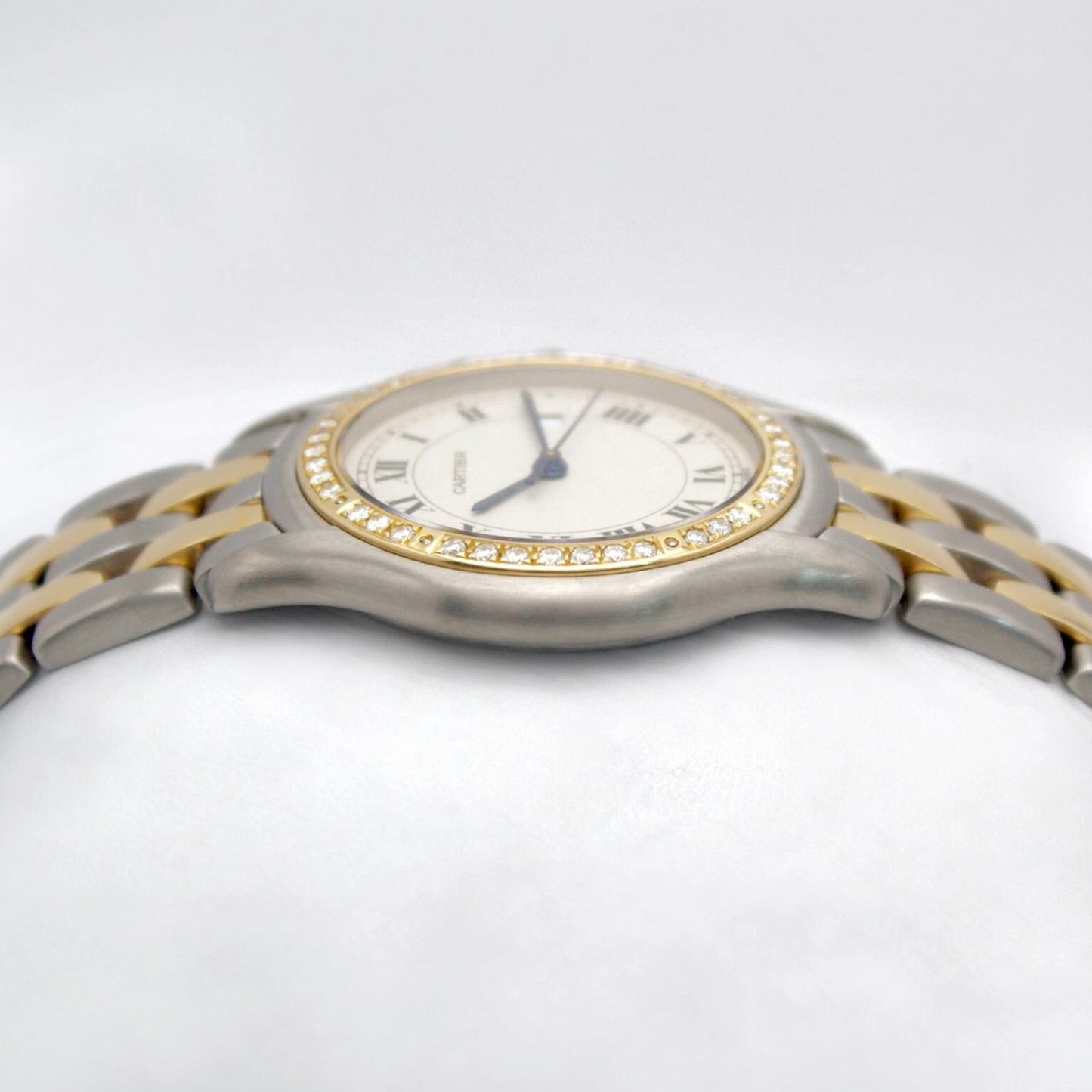 CARTIER PANTHERE COUGAR Quartz 32mm 2 Row Gold 0.45TCW Diamonds Watch