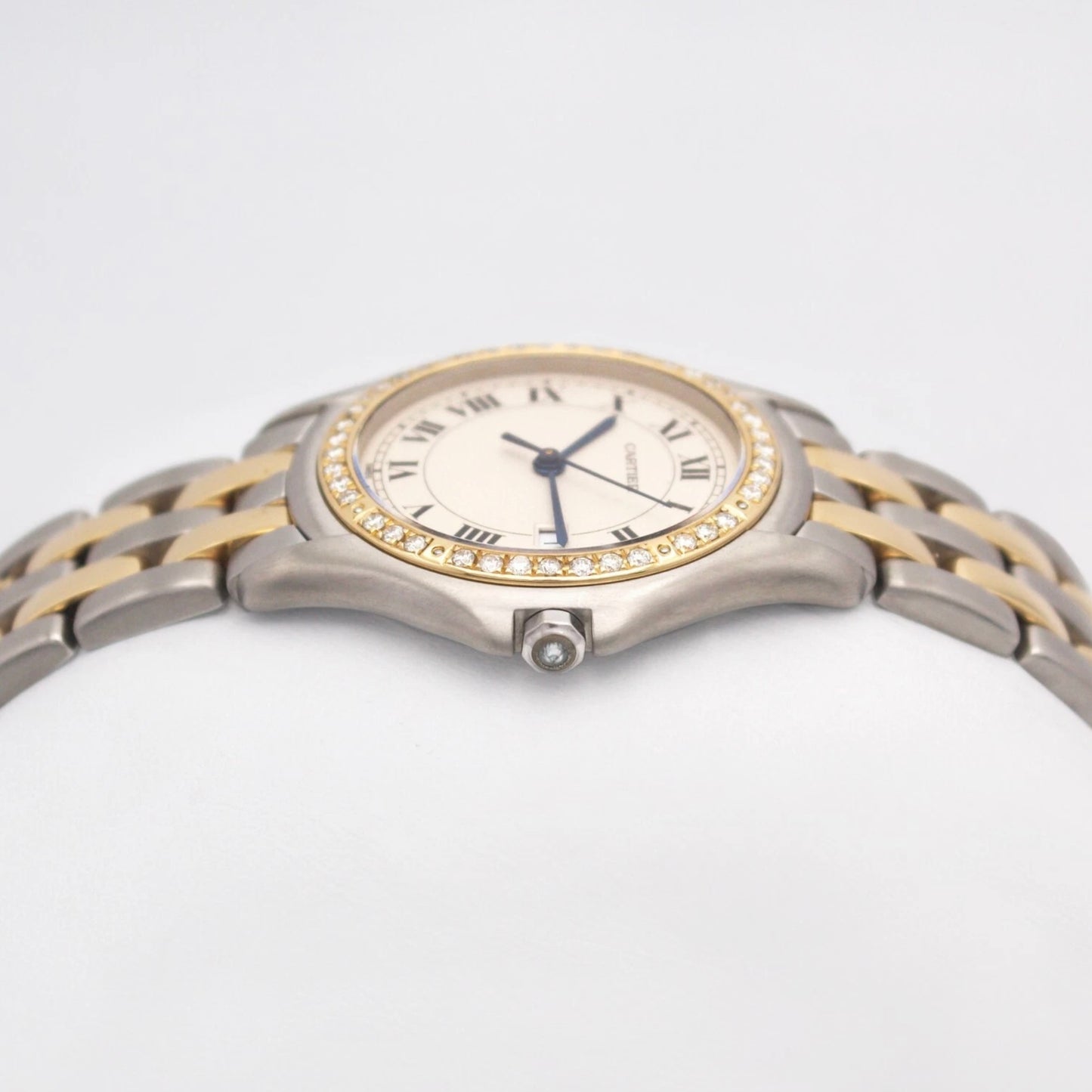 CARTIER PANTHERE COUGAR Quartz 32mm 2 Row Gold 0.45TCW Diamonds Watch