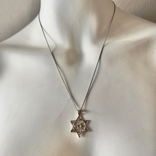 925 Sterling Silver Necklace with Star of David Pendant 3.13g