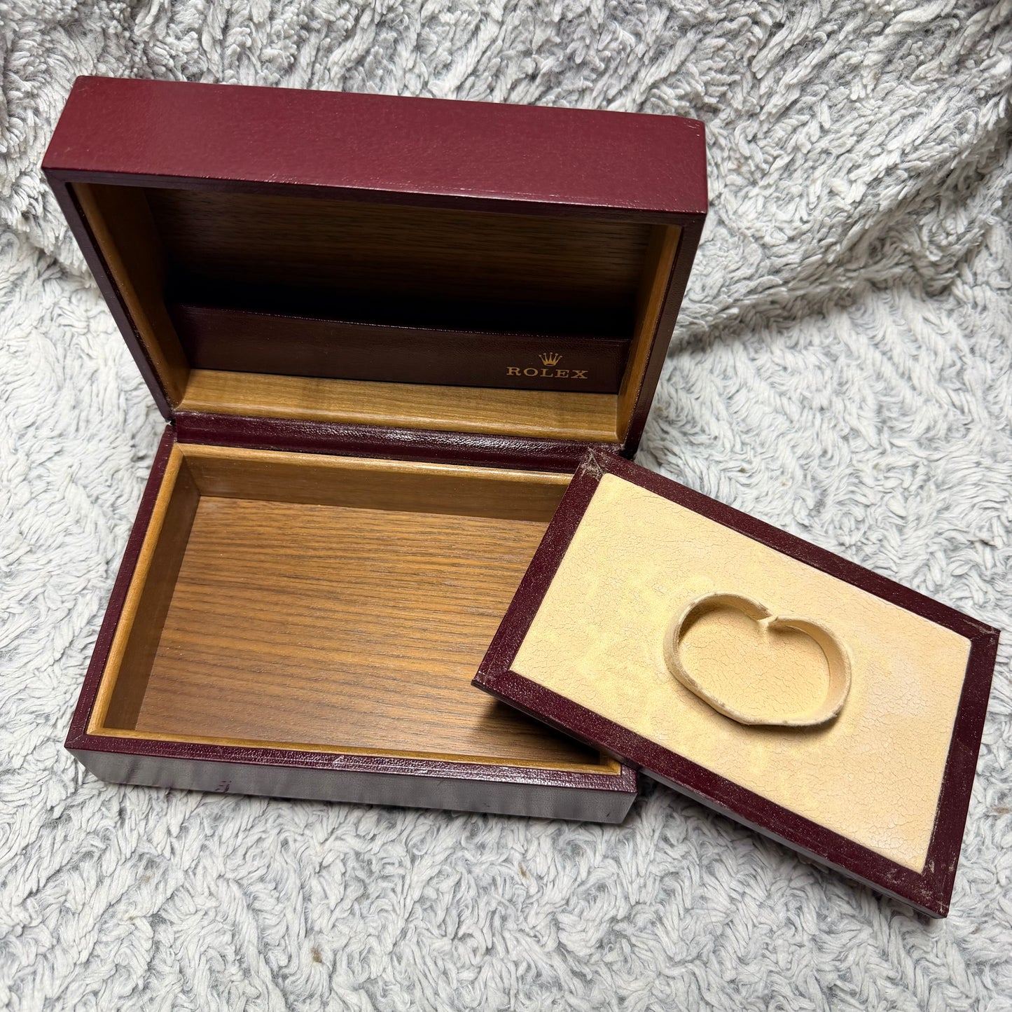 ROLEX Burgundy Box 7x5x3 inches