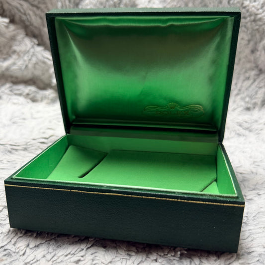 ROLEX Green Satin & Velvet Coffin/Triangle Box 4.90x3.75x1.90 inches