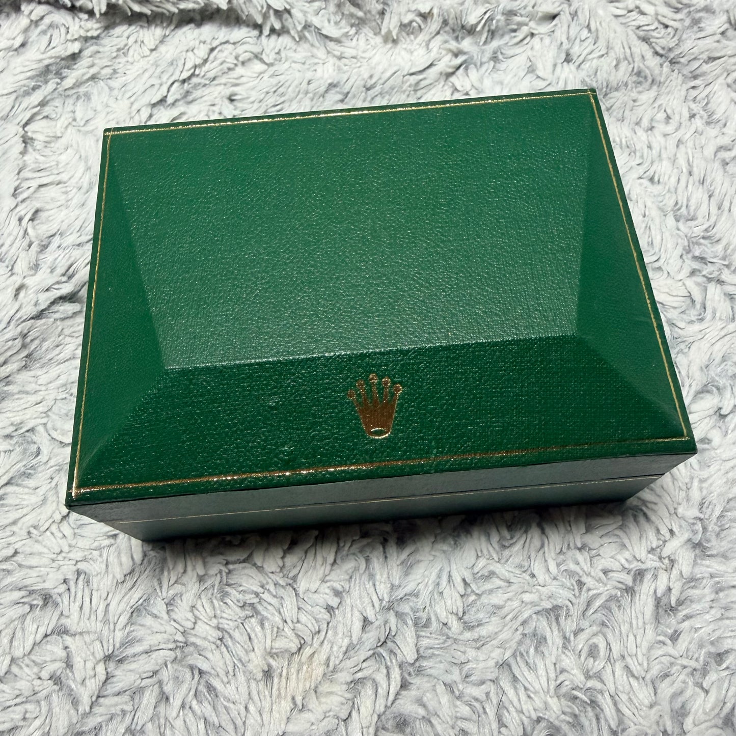 ROLEX Green Satin & Velvet Coffin/Triangle Box 4.90x3.75x1.90 inches