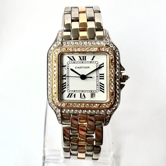 CARTIER PANTHERE Quartz 27mm 1 Row Gold 1.27TCW DIAMOND Watch