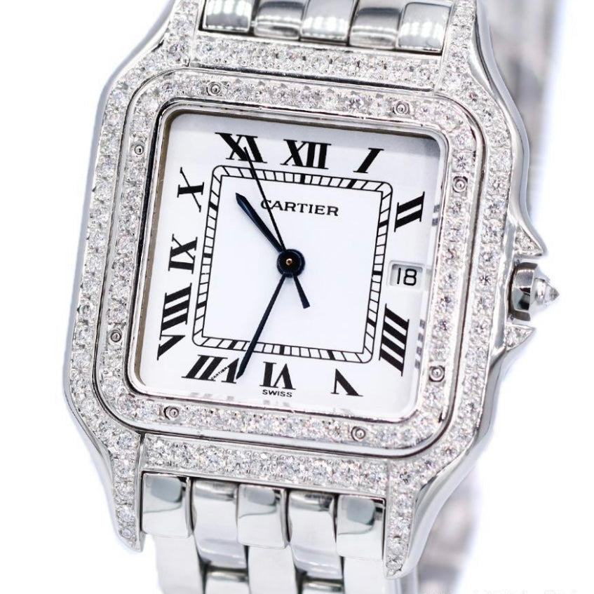 PANTHÉRE Quartz Steel Diamond Watch | NATILUXIA