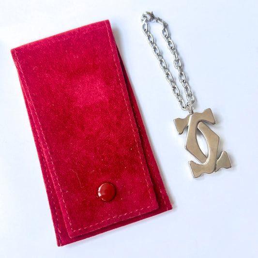 CARTIER Keychain Stainless Steel in Cartier Pouch