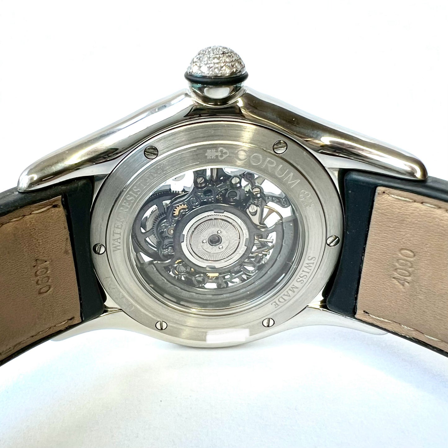 CORUM BUBBLE Automatic 45mm Steel 1.85TCW Diamond Watch Skeleton Case