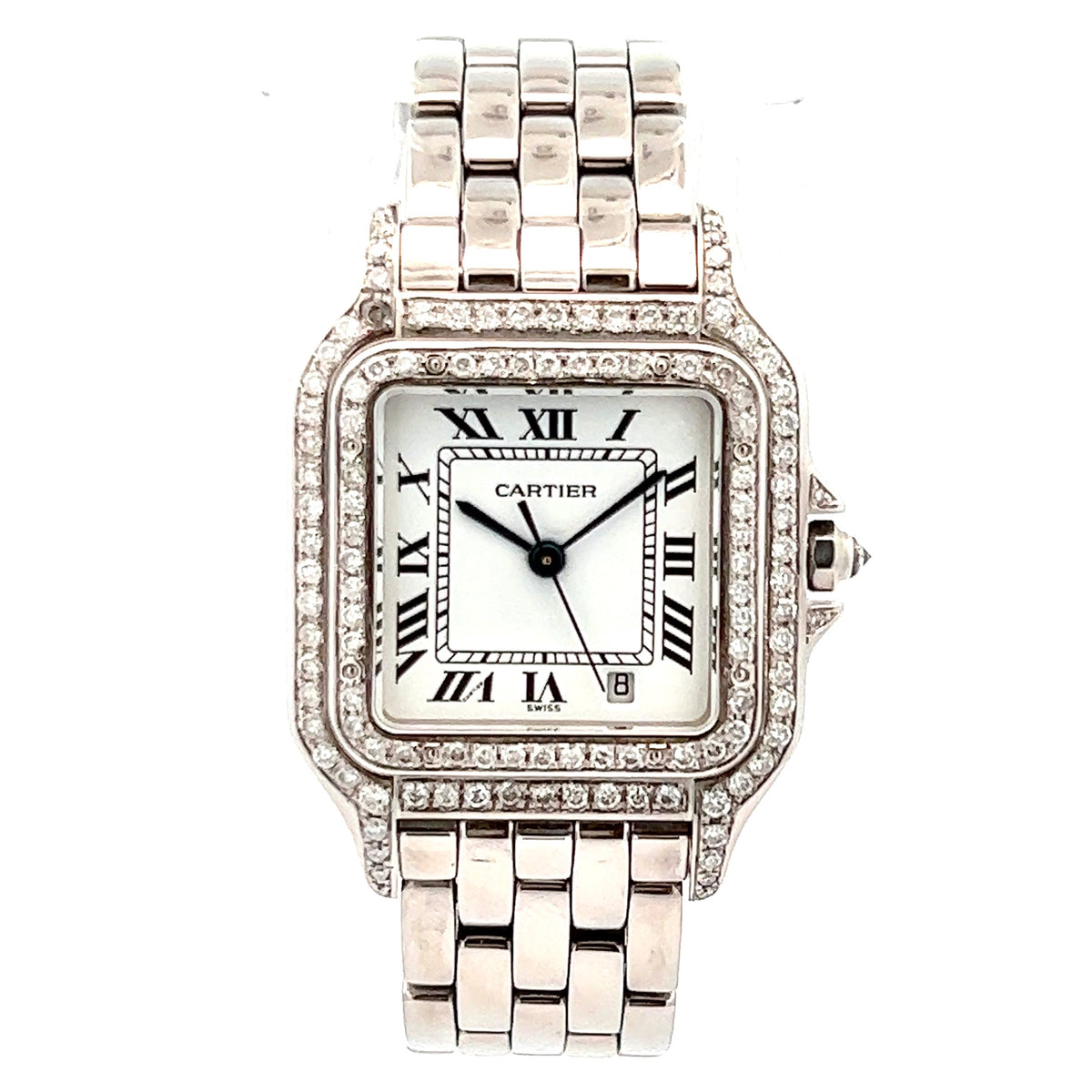 CARTIER PANTHERE Quartz 27mm Steel 1.27TCW Diamond Watch  display picture 2