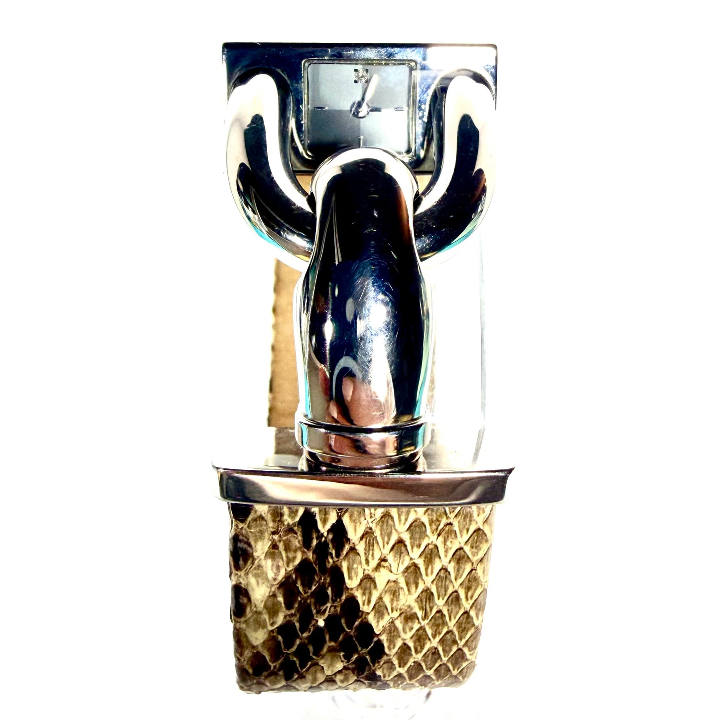 VAN CLEEF & ARPELS CADENAS Quartz 26mm Steel Diamond Dial Python Band Watch