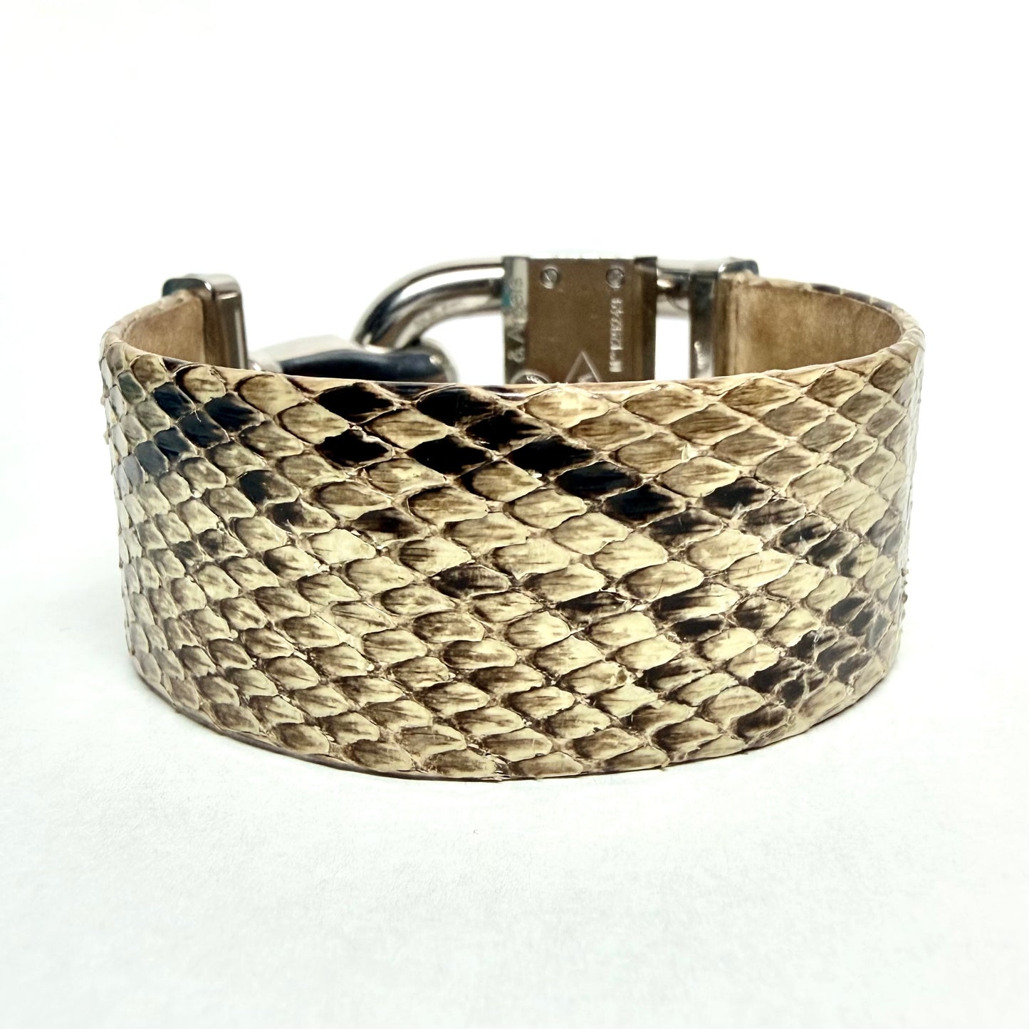 VAN CLEEF & ARPELS CADENAS Quartz 26mm Steel Diamond Dial Python Band Watch