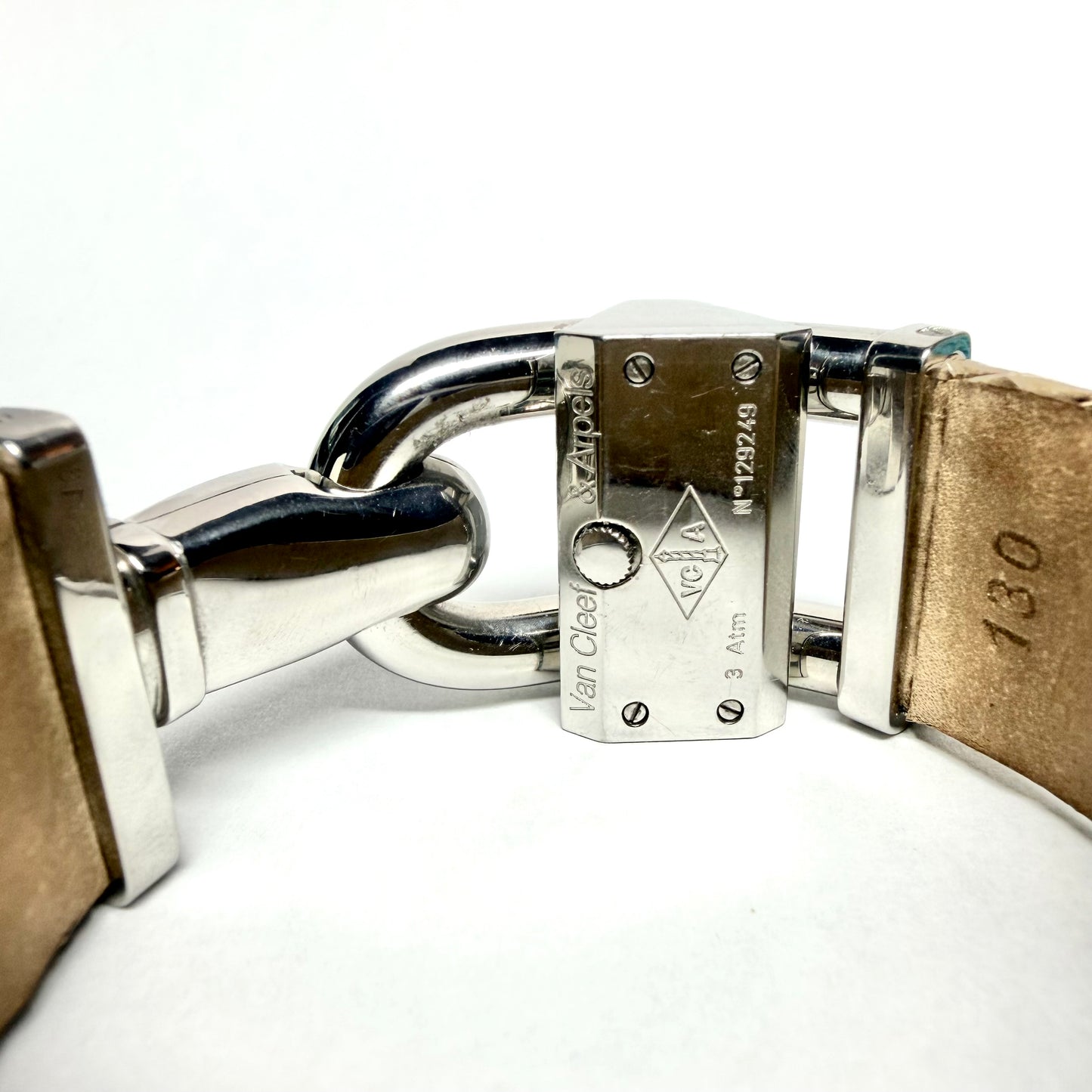 VAN CLEEF & ARPELS CADENAS Quartz 26mm Steel Diamond Dial Python Band Watch