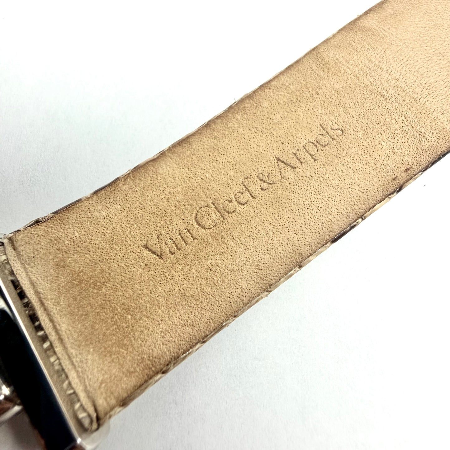 VAN CLEEF & ARPELS CADENAS Quartz 26mm Steel Diamond Dial Python Band Watch