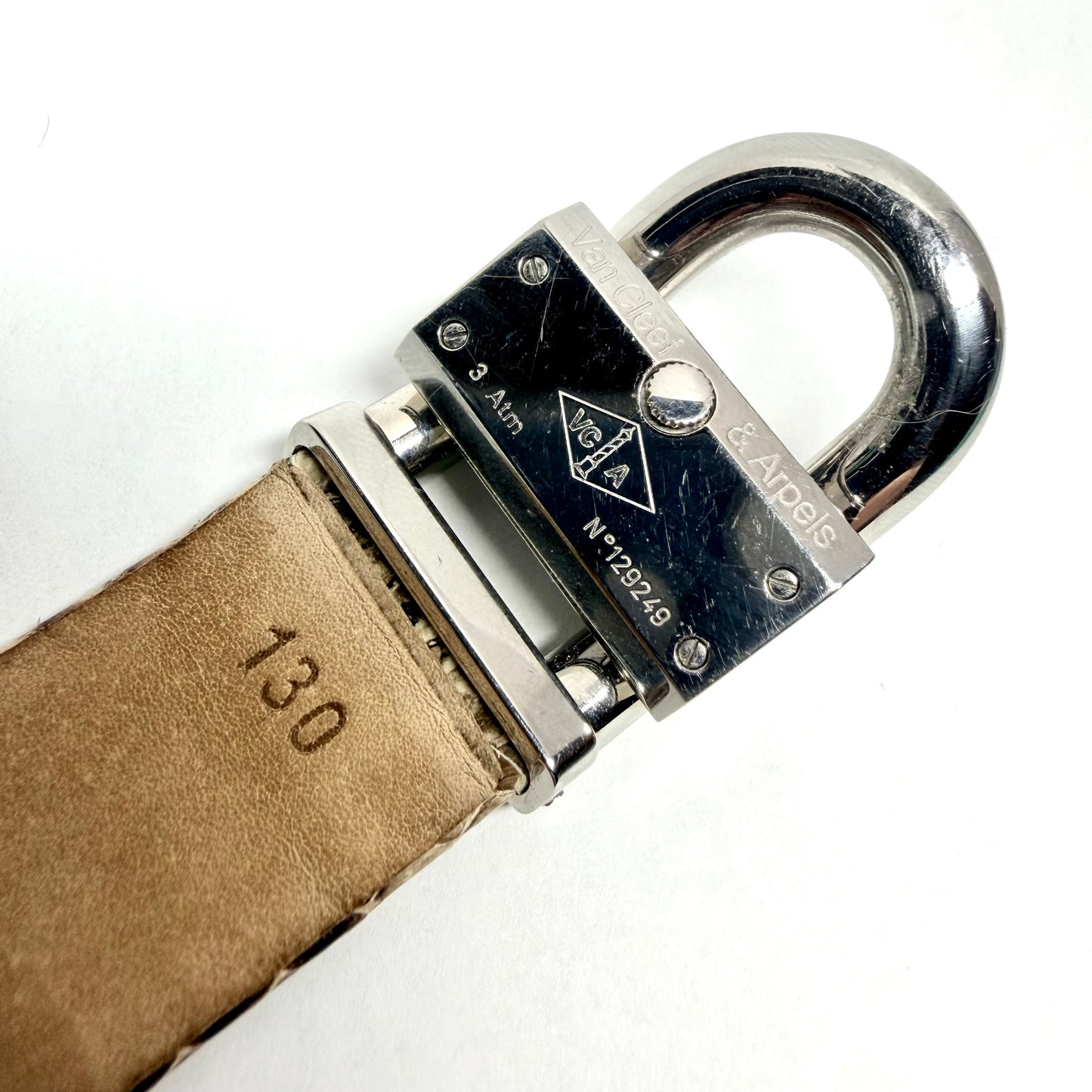 VAN CLEEF & ARPELS CADENAS Quartz 26mm Steel Diamond Dial Python Band Watch