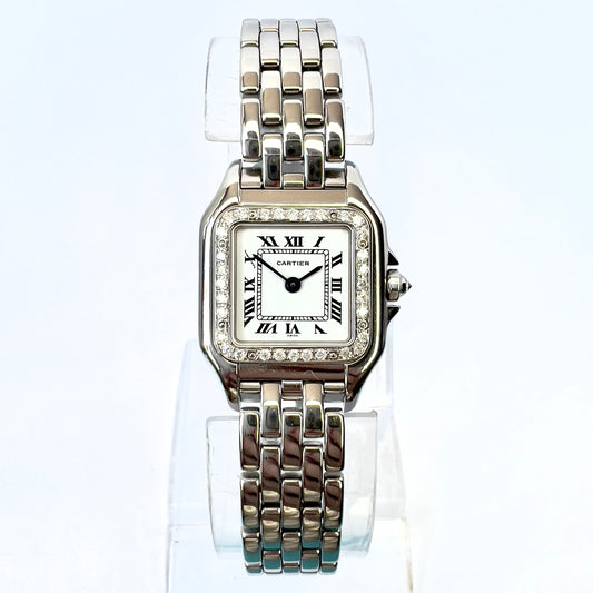 CARTIER PANTHERE 23mm Quartz Steel 0.47TCW DIAMOND Watch