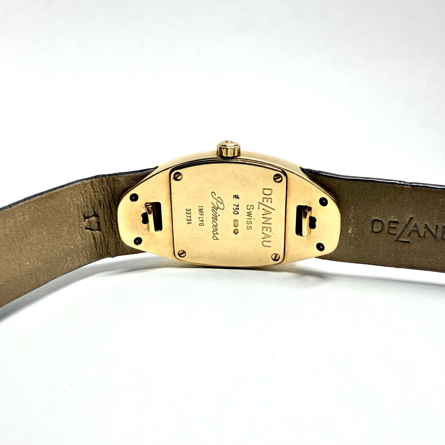 DELANEAU Princess Quartz 23.50mm 18K Yellow Gold FACTORY DIAMOND Watch