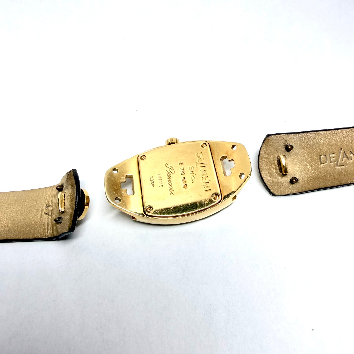 DELANEAU Princess Quartz 23.50mm 18K Yellow Gold FACTORY DIAMOND Watch