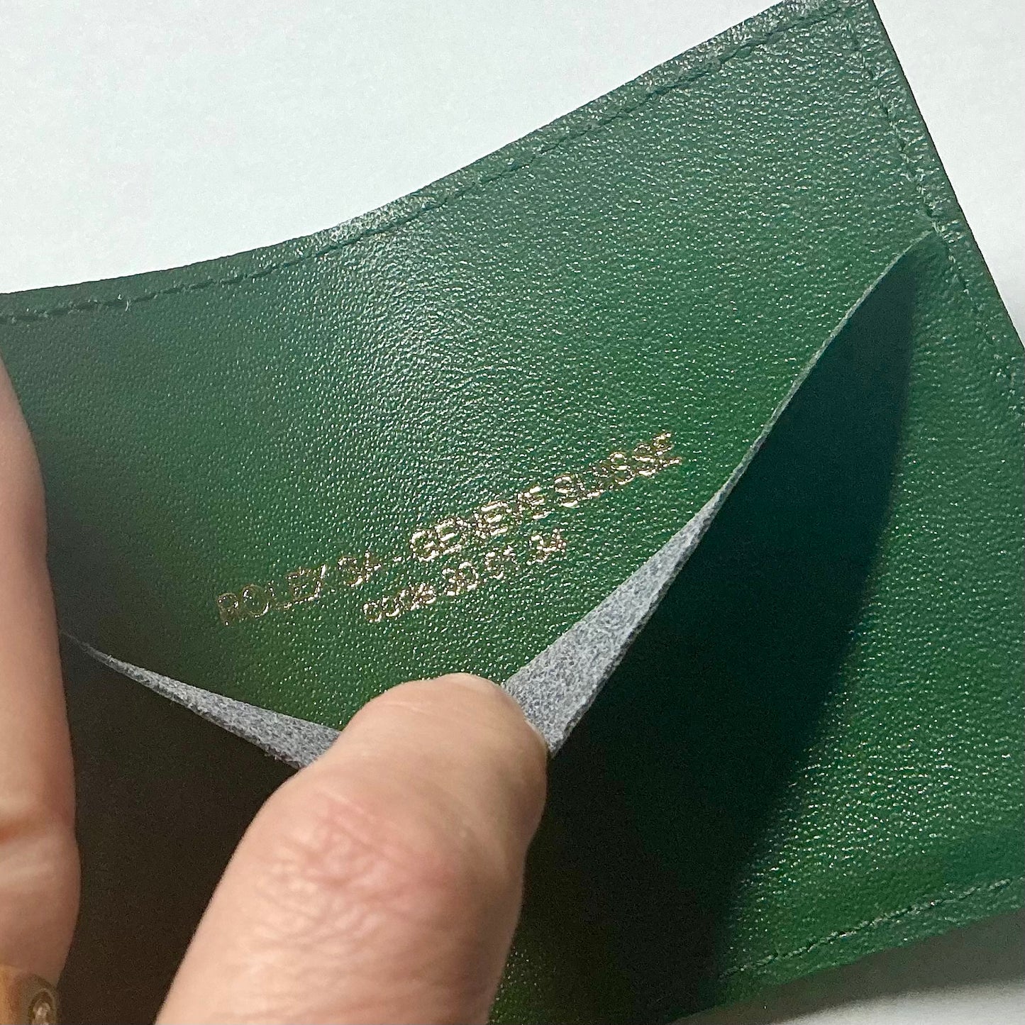 ROLEX Green Leather Card Holder + ROLEX Translation Booklet