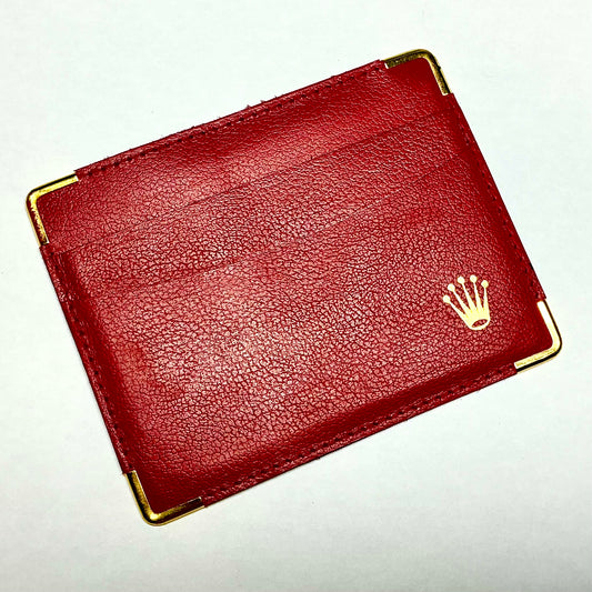 ROLEX Red Leather Card Holder