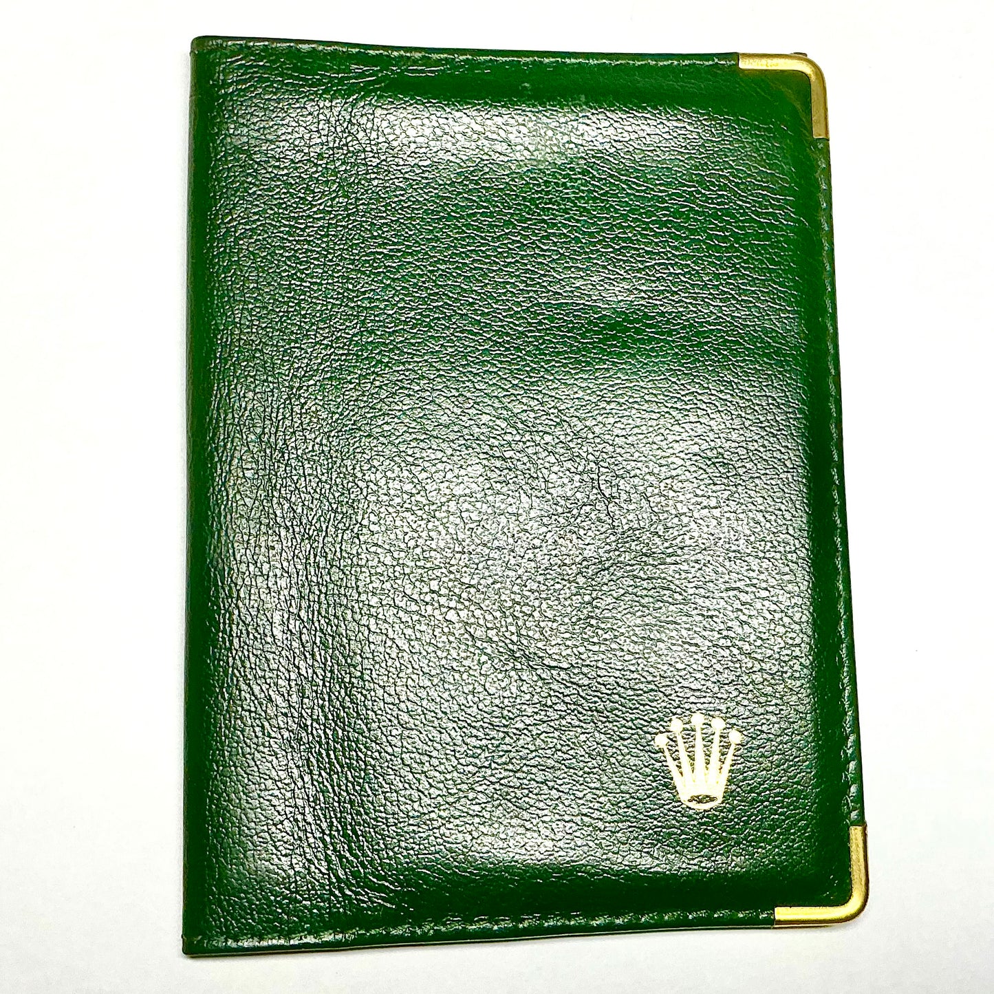 ROLEX Green Leather Passport Holder 5.60x4.20 inches