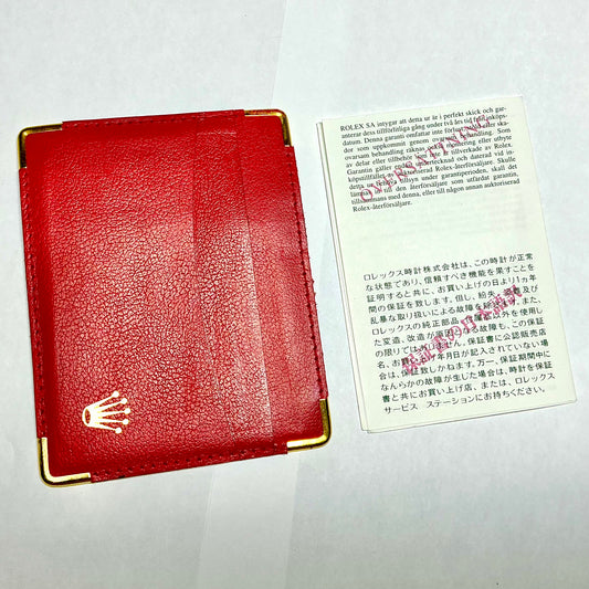 ROLEX Red Leather Card Holder + ROLEX Translation Booklet