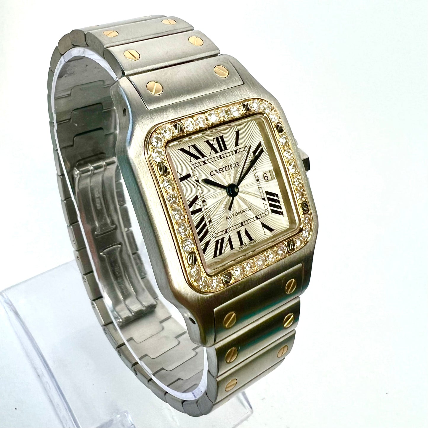 CARTIER SANTOS GALBEE 29mm Automatic 2 Tone 0.75TCW DIAMOND Watch  NEW Model