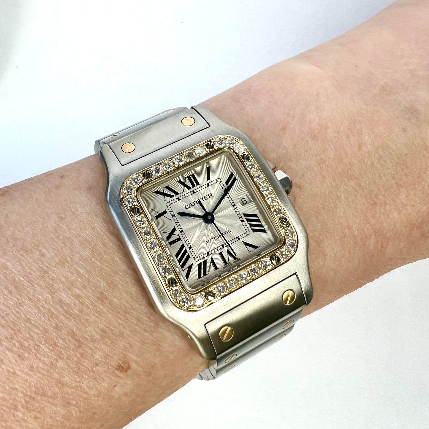 CARTIER SANTOS GALBEE 29mm Automatic 2 Tone 0.75TCW DIAMOND Watch  NEW Model